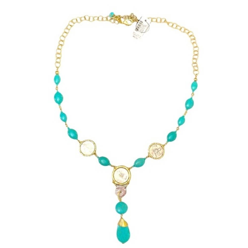 Chico’s Turquoise Y Drop Necklace